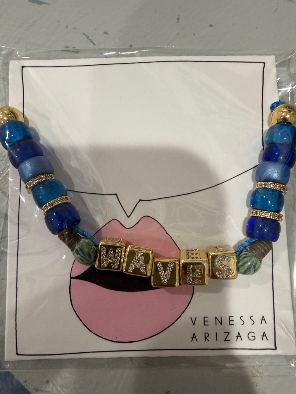 Venessa Arizaga WAVES Blue Beaded Statement Bracelet